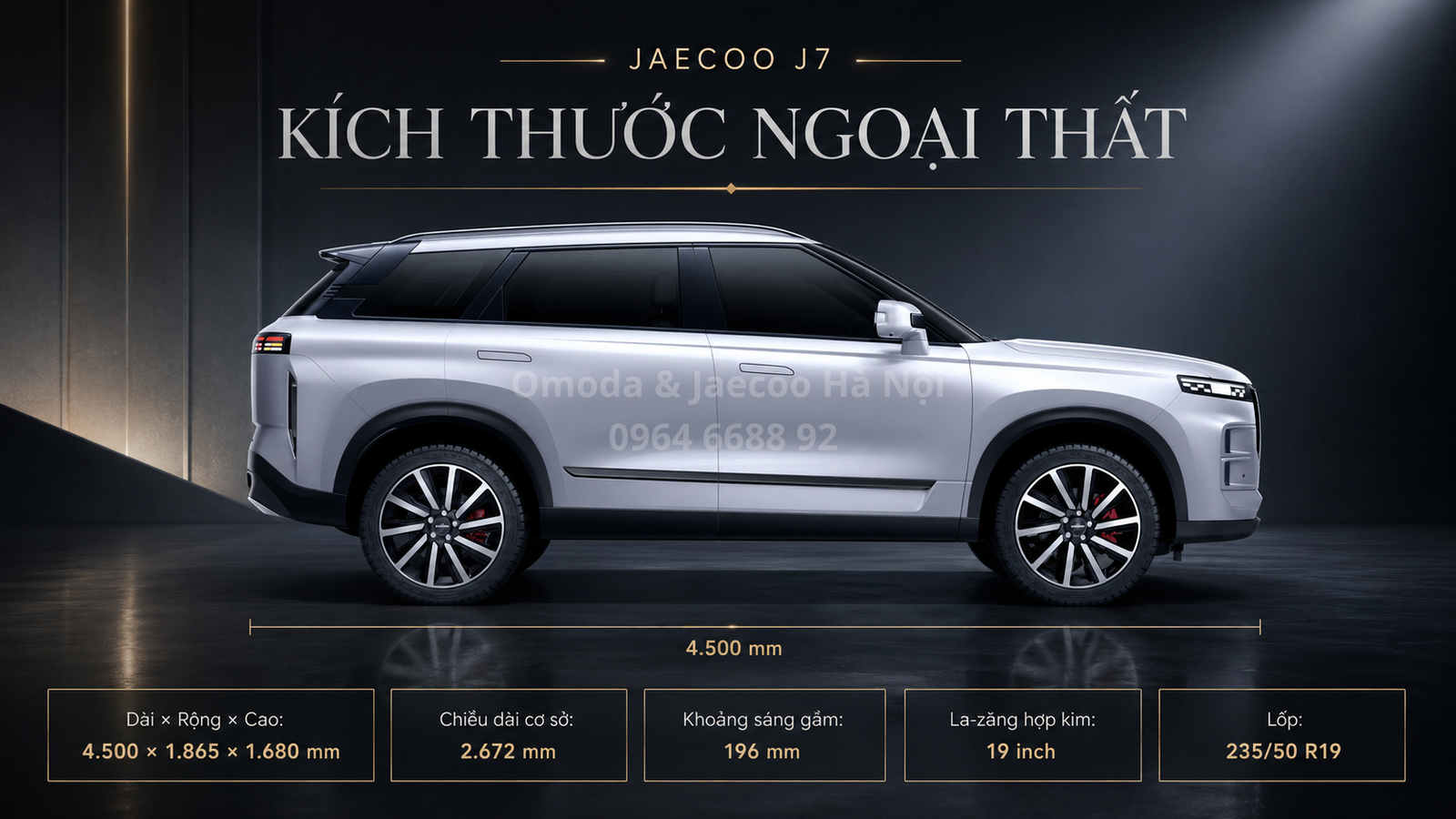 kích thước xe jaecoo j7